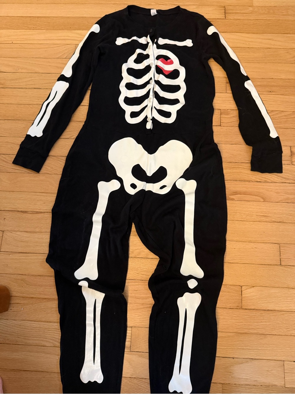 Old Navy Black Skeleton glow in the dark pajama onesie size Medium NWOT